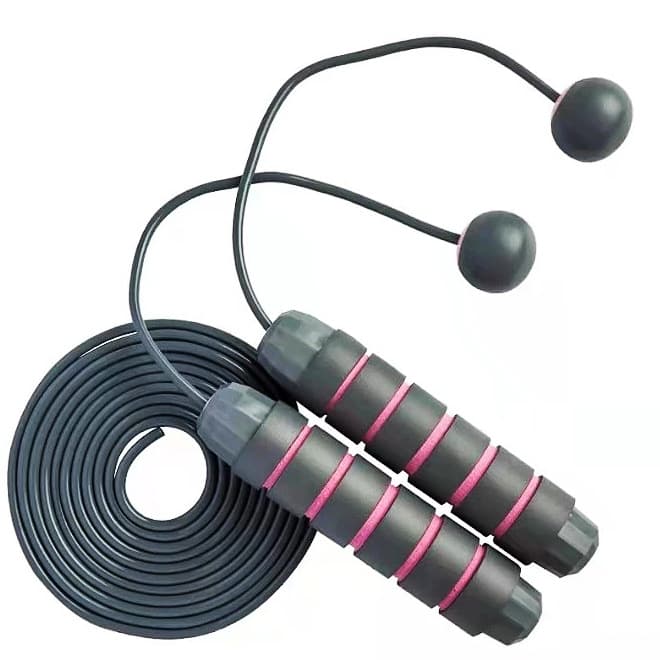 Corde à Sauter en PVC avec Poignées (grise)