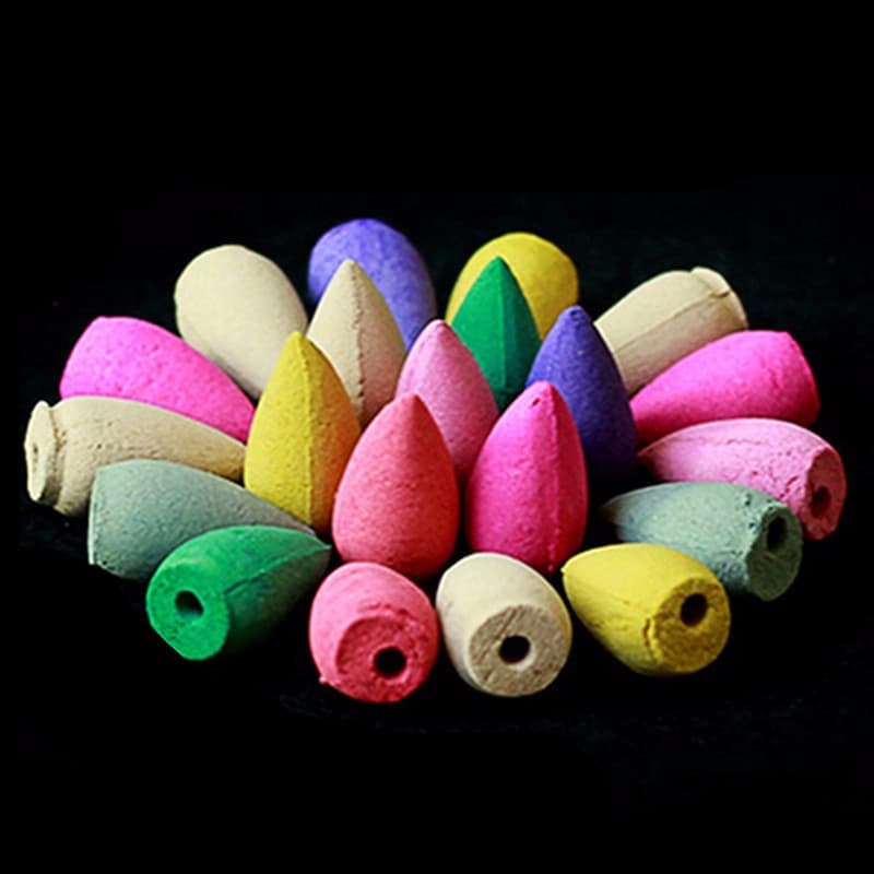 Cônes d'Encens à Reflux (lot de 100, parfums assortis)