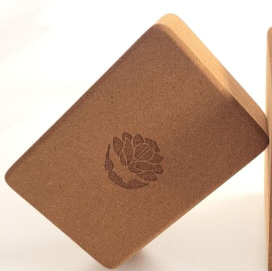 Bloc de Yoga en Liège avec Motif de Lotus (22,3 x 14,5 x 7,2 cm)