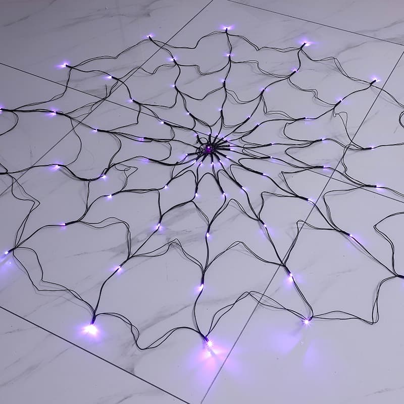 Toile d'Araignée Lumineuse LED (Halloween, 1,5 m, lumière violette) — Maison (photo 1 sur 2)