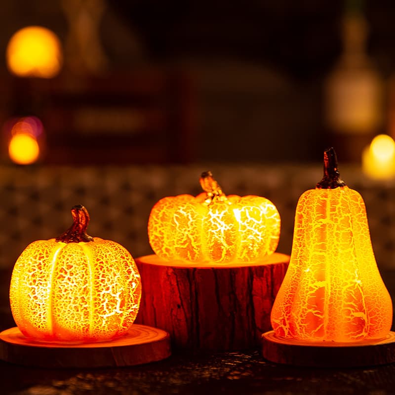 Lanternes Citrouilles Lumineuses (lot de 3) — Maison, photo 4