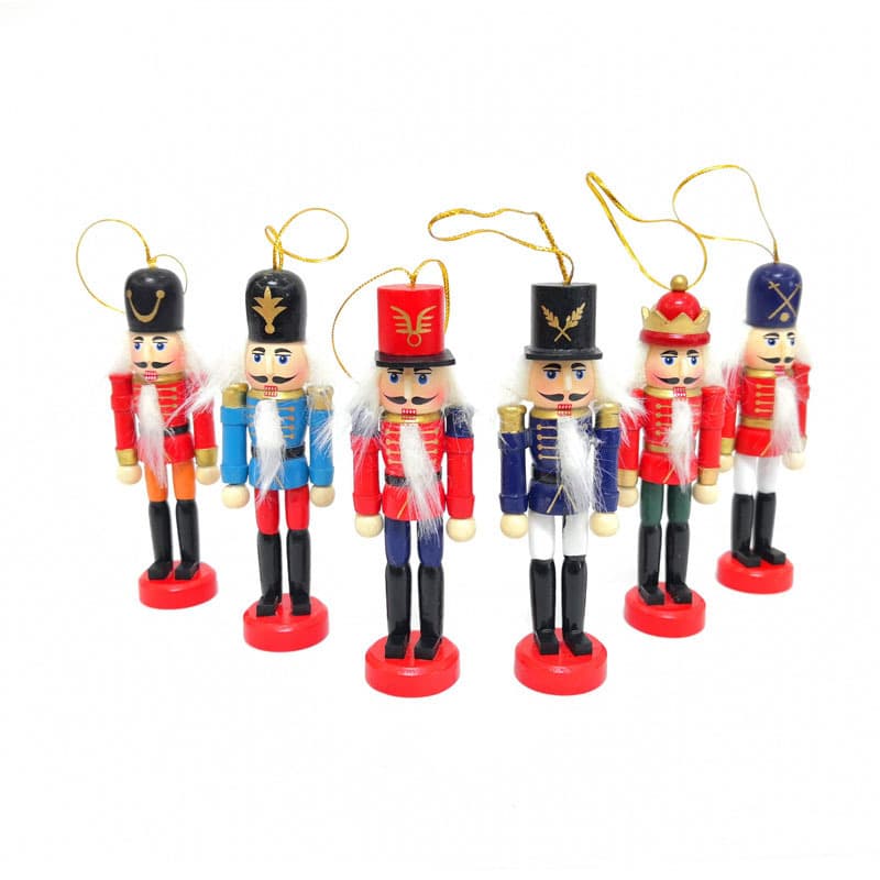 Coffret de 6 Casse-Noisettes Soldats en Bois à Suspendre (12,5 cm) — Maison, photo 2