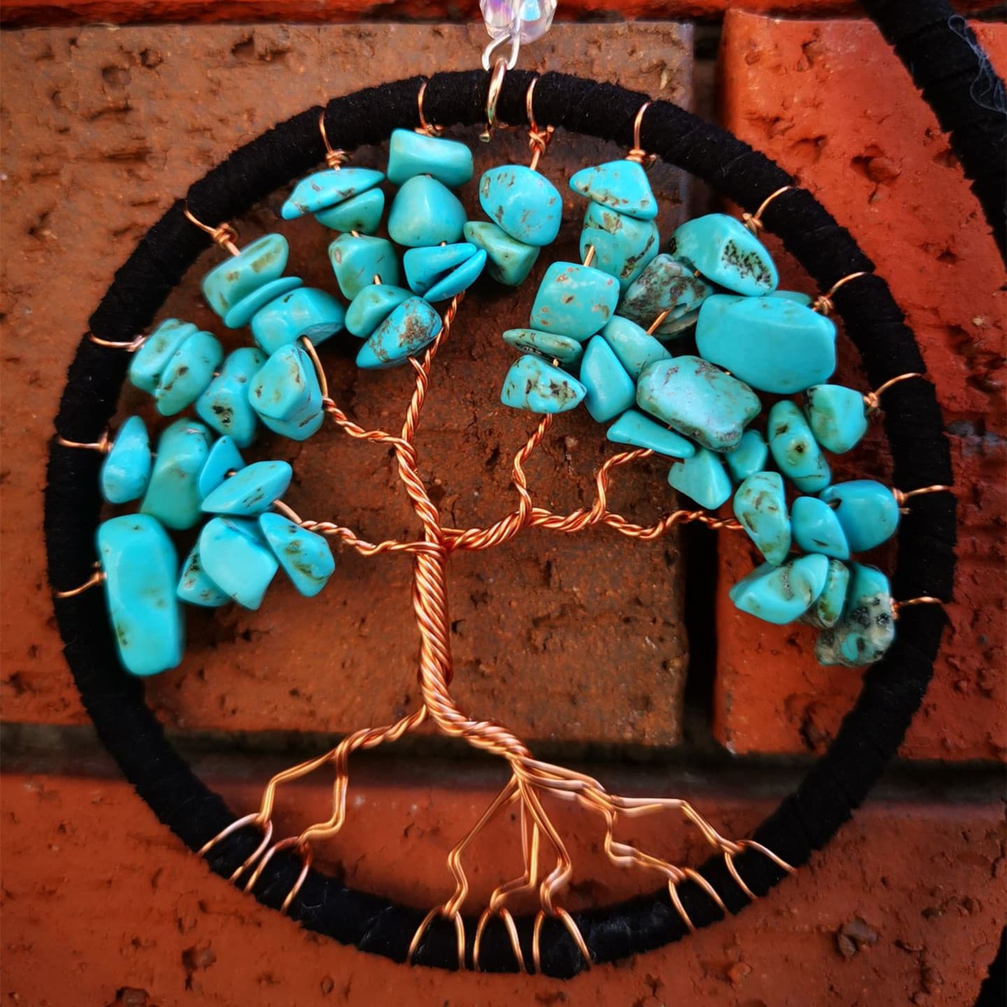 Attrape-Rêves Arbre de Vie & Lune (plumes turquoise) — Maison, photo 3