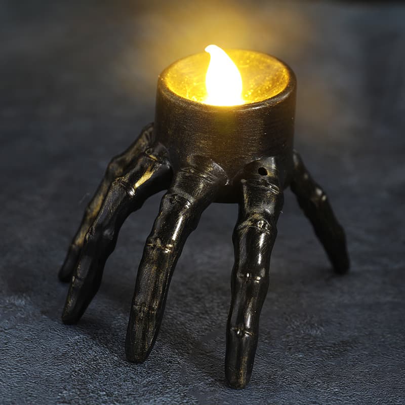 Bougie LED sur Main de Squelette (Halloween) — Maison, photo 3