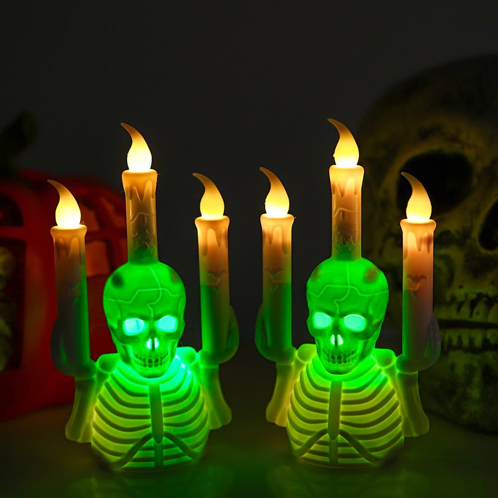 Chandelier Squelette à 3 Bougies LED (Halloween) — Maison, photo 2