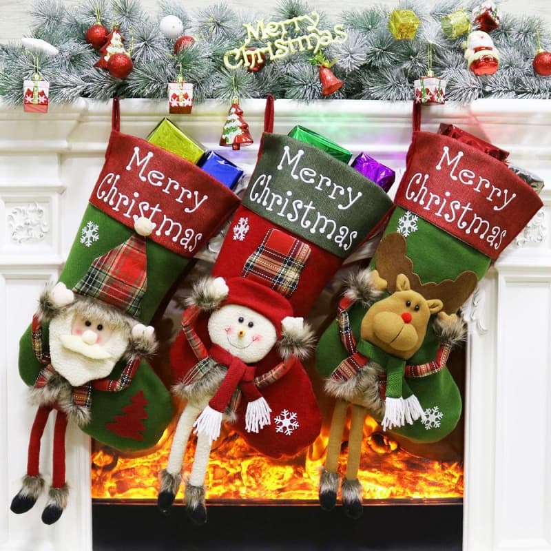 Grande Chaussette de Noël 3D Bonhomme de Neige (peluche) — Maison, photo 2