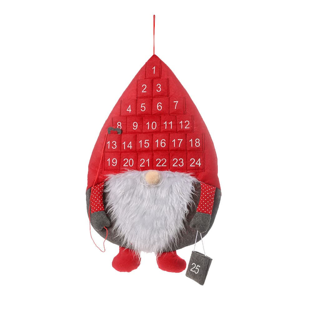 Calendrier de l'Avent Gnome en Tissu à Suspendre